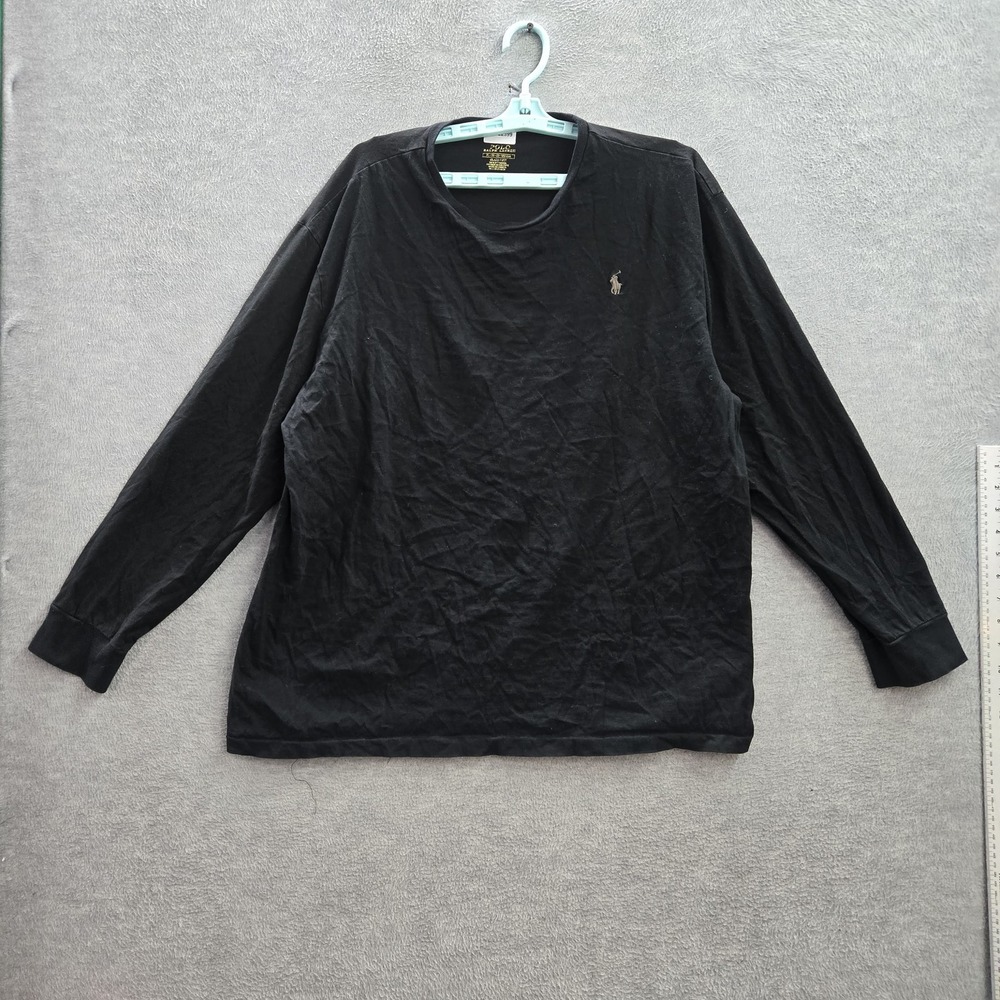 Polo Ralph Lauren Men Shirt XL Black Pony Embroidery Long Sleeve READ